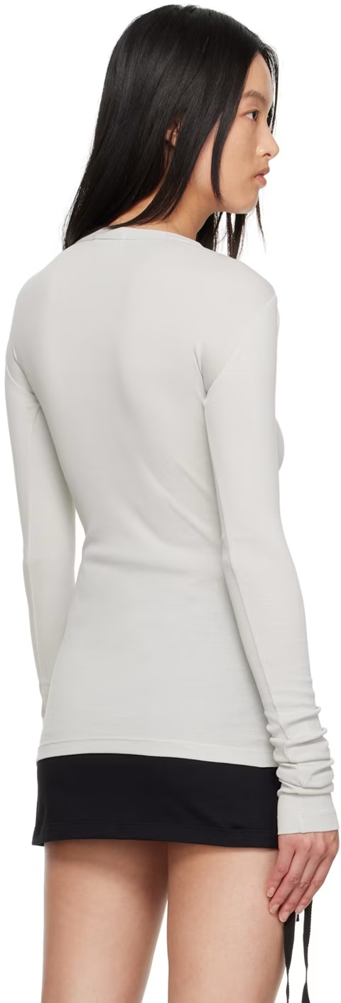 ANN DEMEULEMEESTER ROUND COLLAR AND LONG-SLEEVED T-SHIRT
