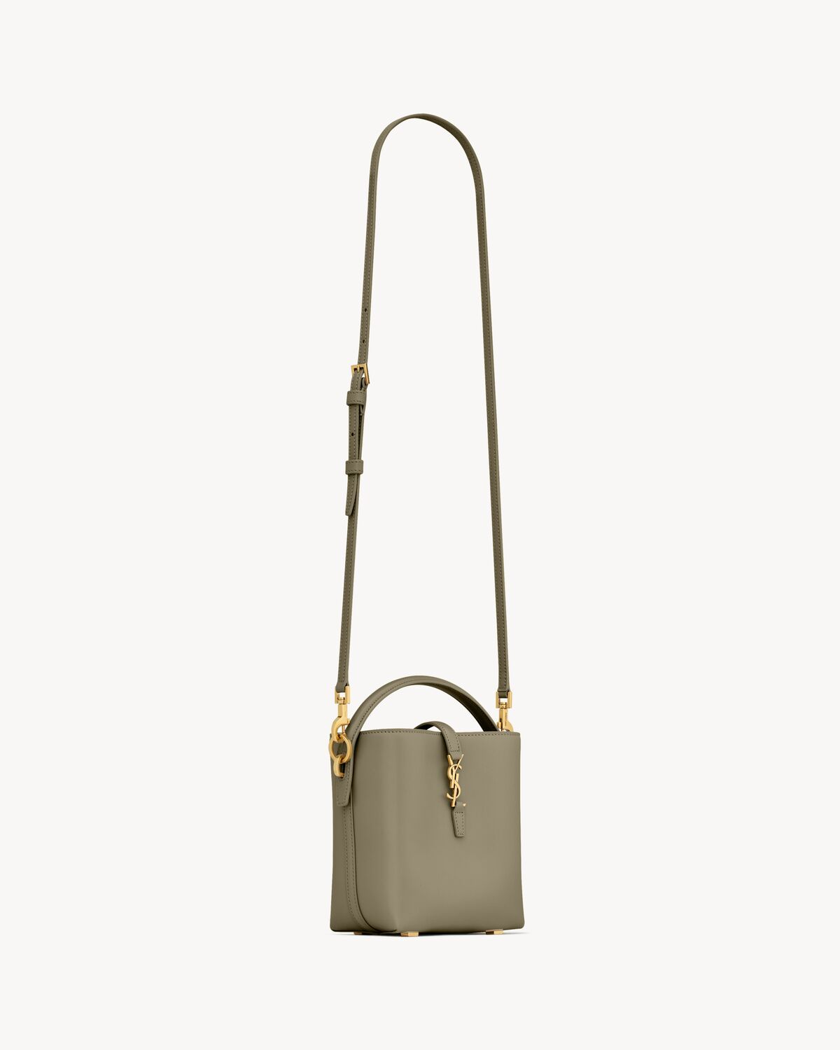 Saint Laurent Le 37 Mini In Shiny Leather In Strong Moss