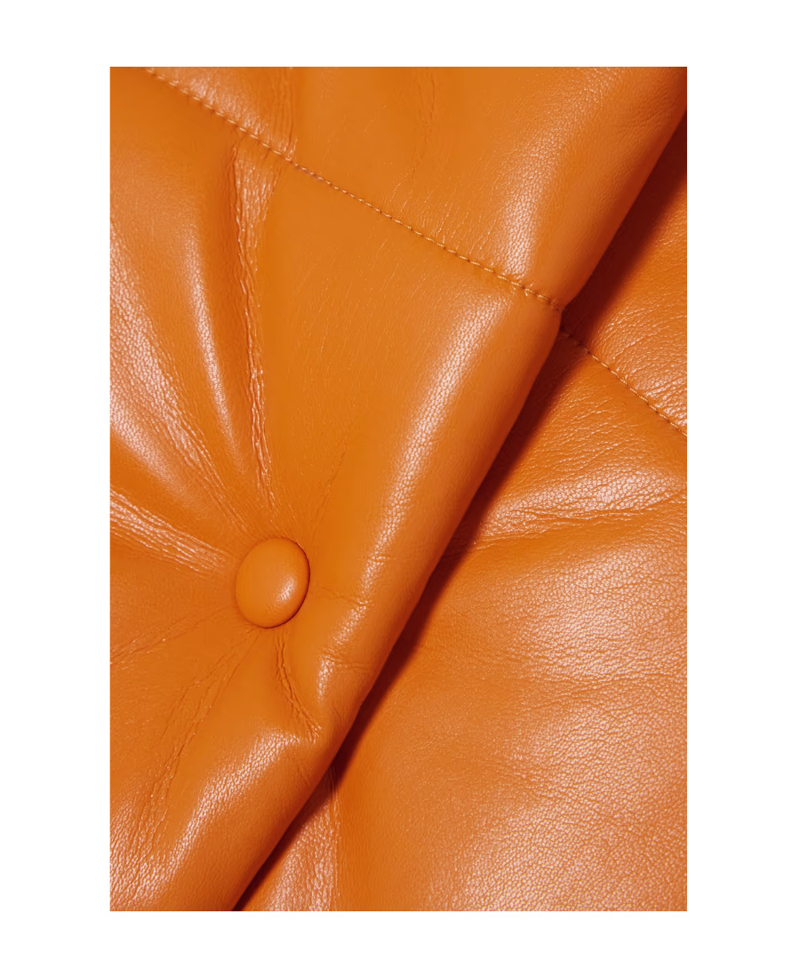 Nanushka Hide Padded Vegan Faux-leather Puffer Jacket In Orange