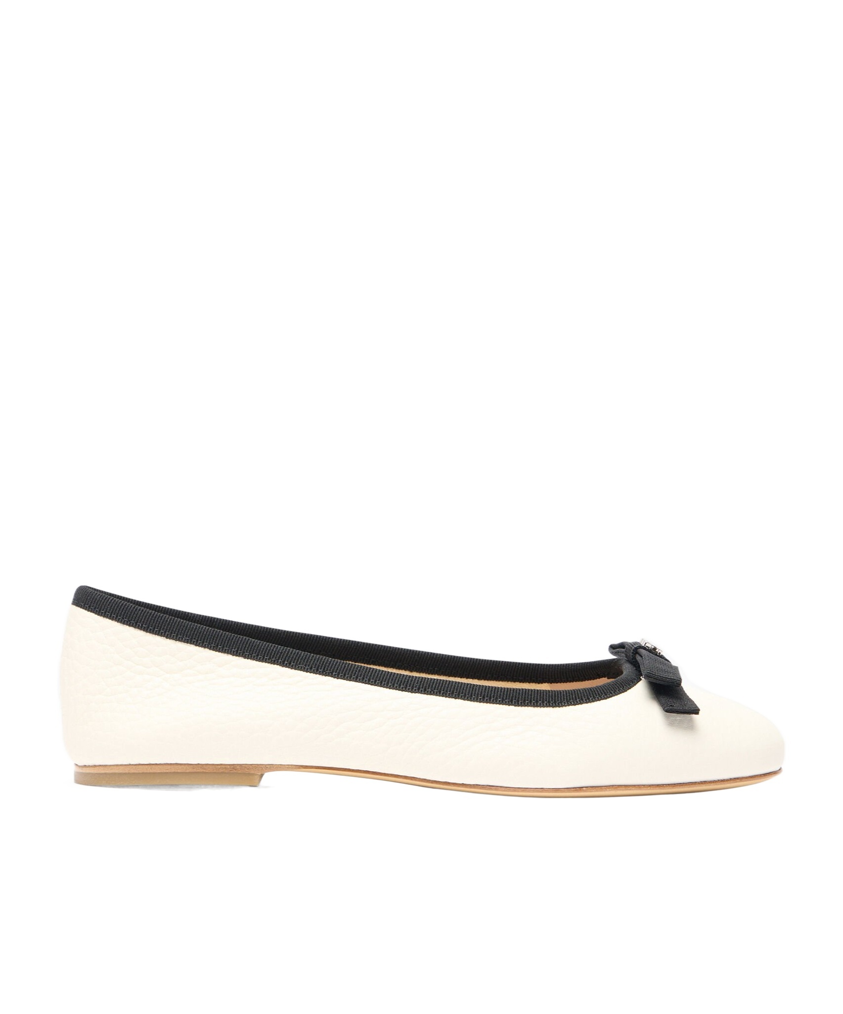 Casadei Leather Ballet Flats In White