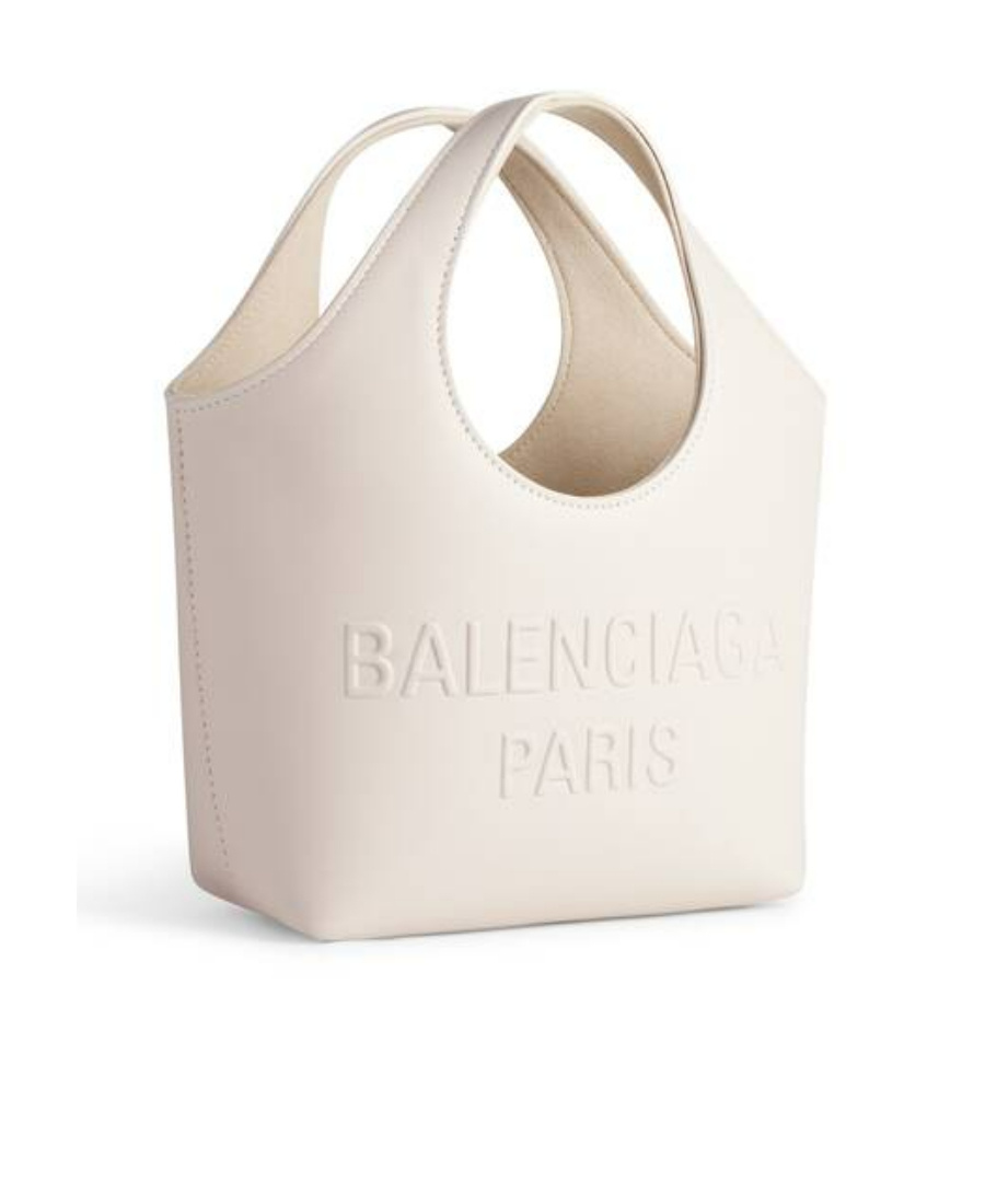 Balenciaga Mary-kate Xs Leather Tote Bag In White