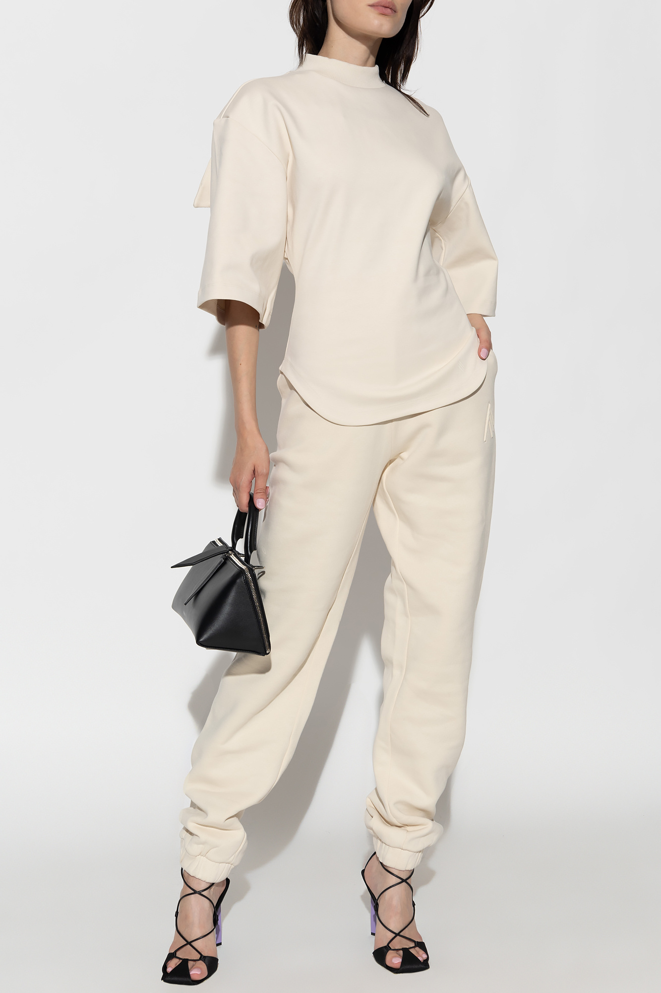 ATTICO THE ATTICO CURVED HEM OPEN BACK T-SHIRT