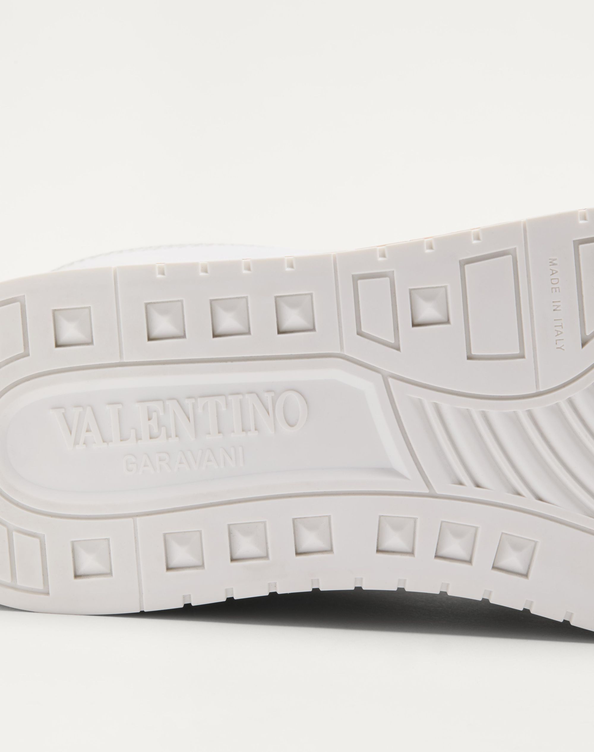 Valentino Leather Platform Sneakers Perforated Detailing In White