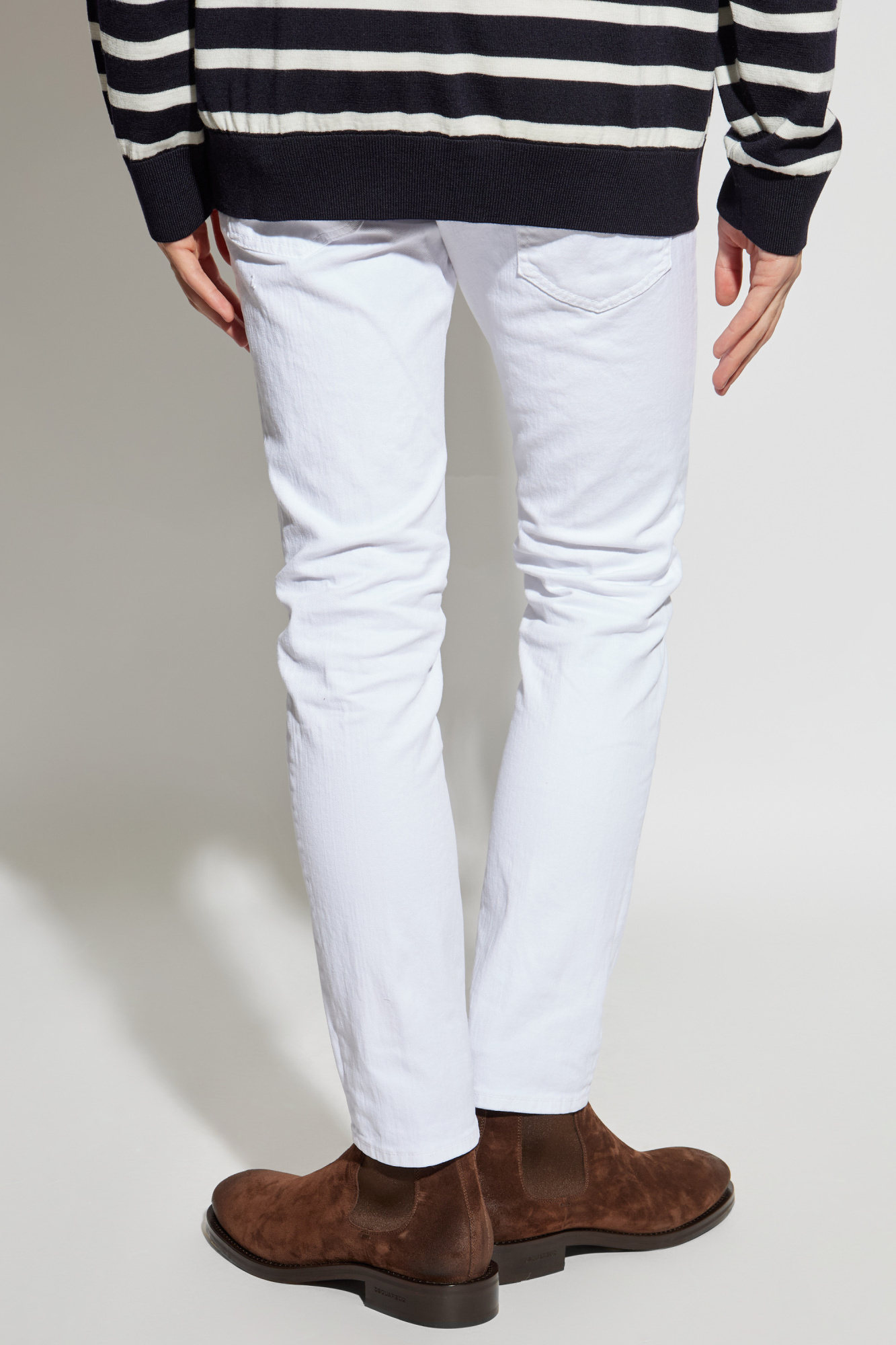Dsquared2 Jeans With Belt Loops In White