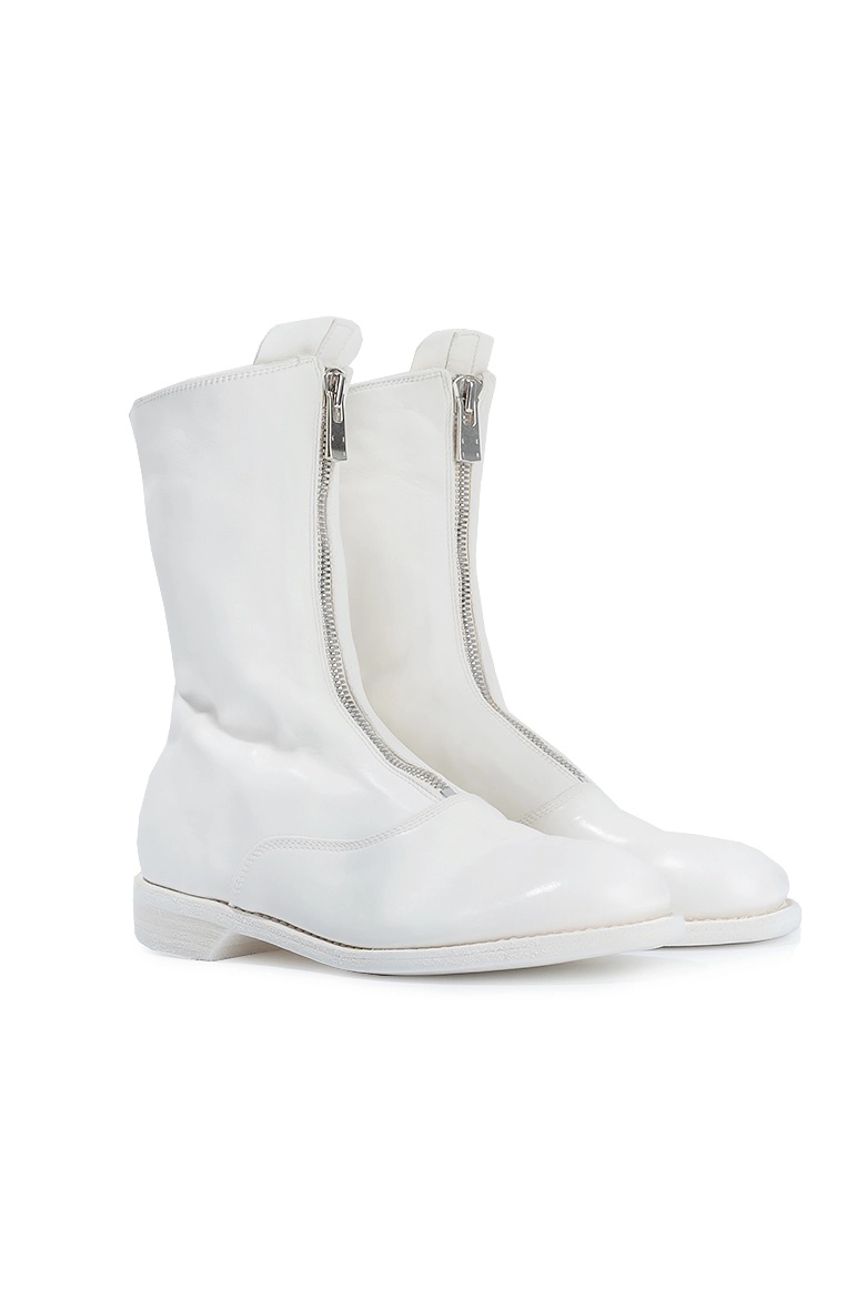 Guidi Round-headed Casual Boots In White