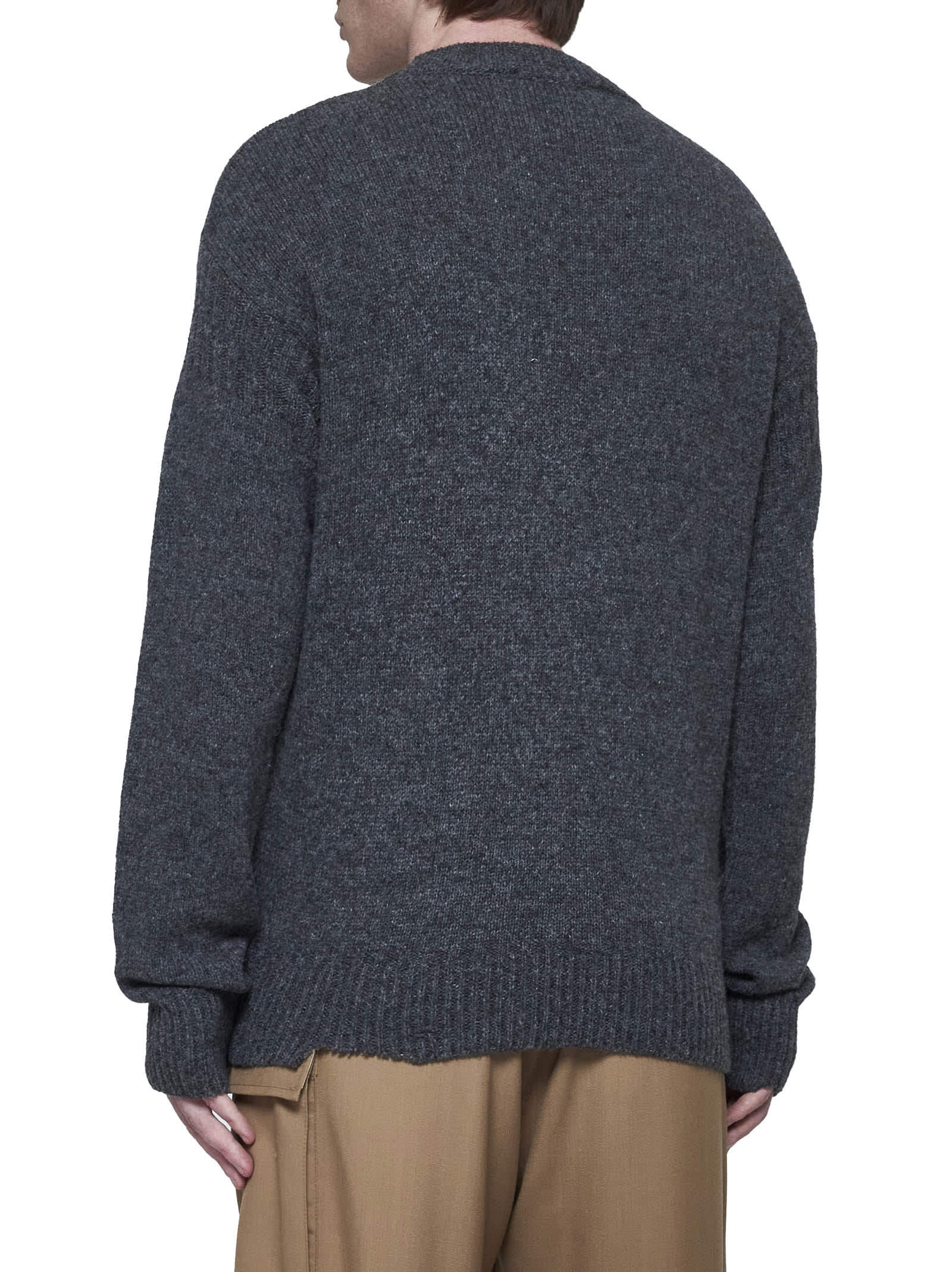 Marni Shetland Ripped-detail Jumper In Black