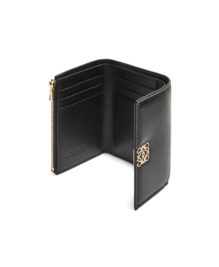 Loewe Anagram Puffer Leather Vertical Cardholder In Black