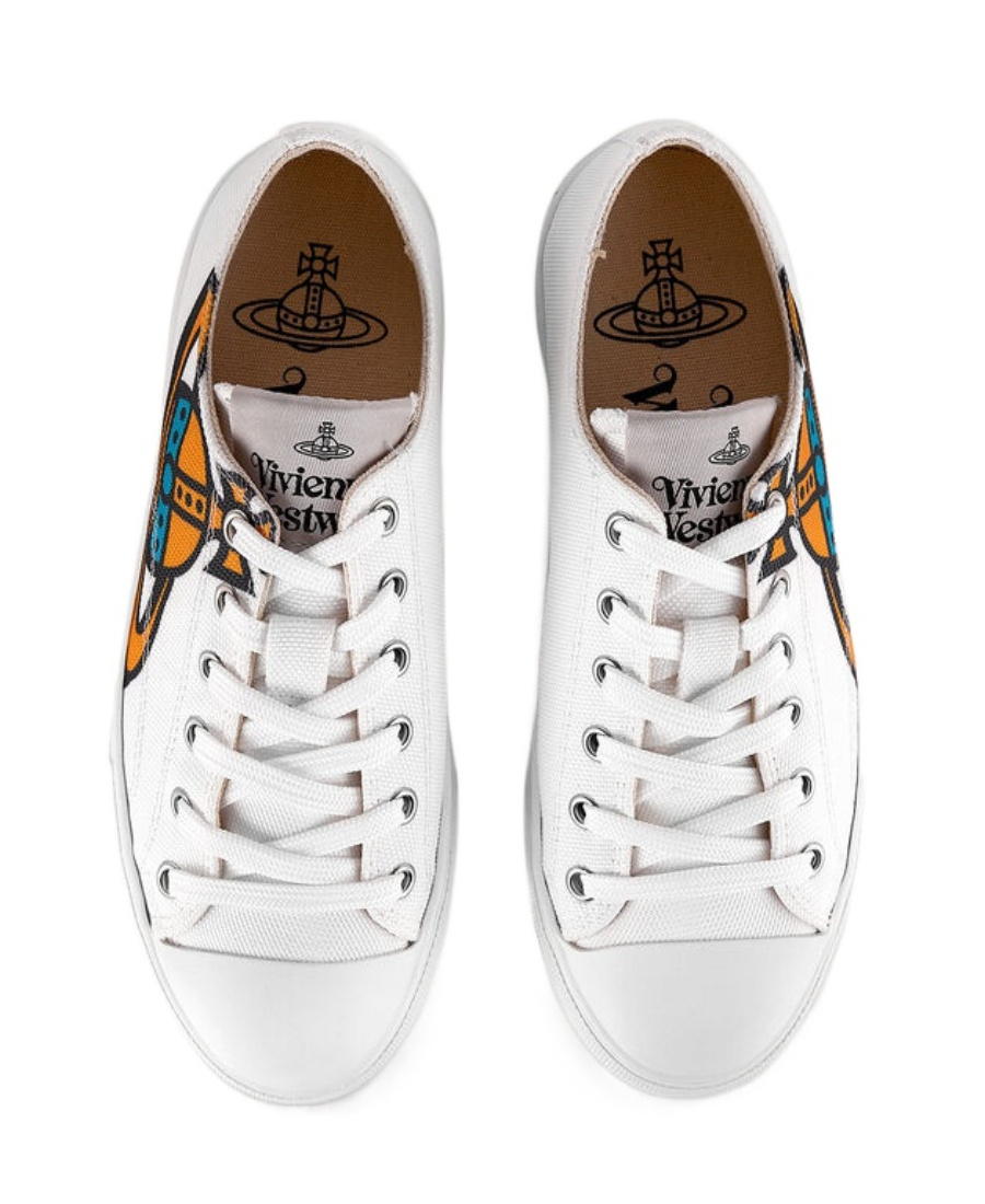 Vivienne Westwood Saturn Printed Low-cut Casual Sneakers In White