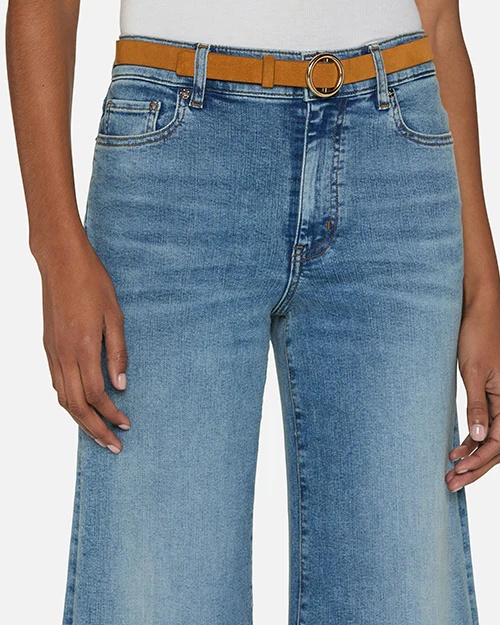 Frame Le Palazzo Crop Wide Leg Jeans In Blue
