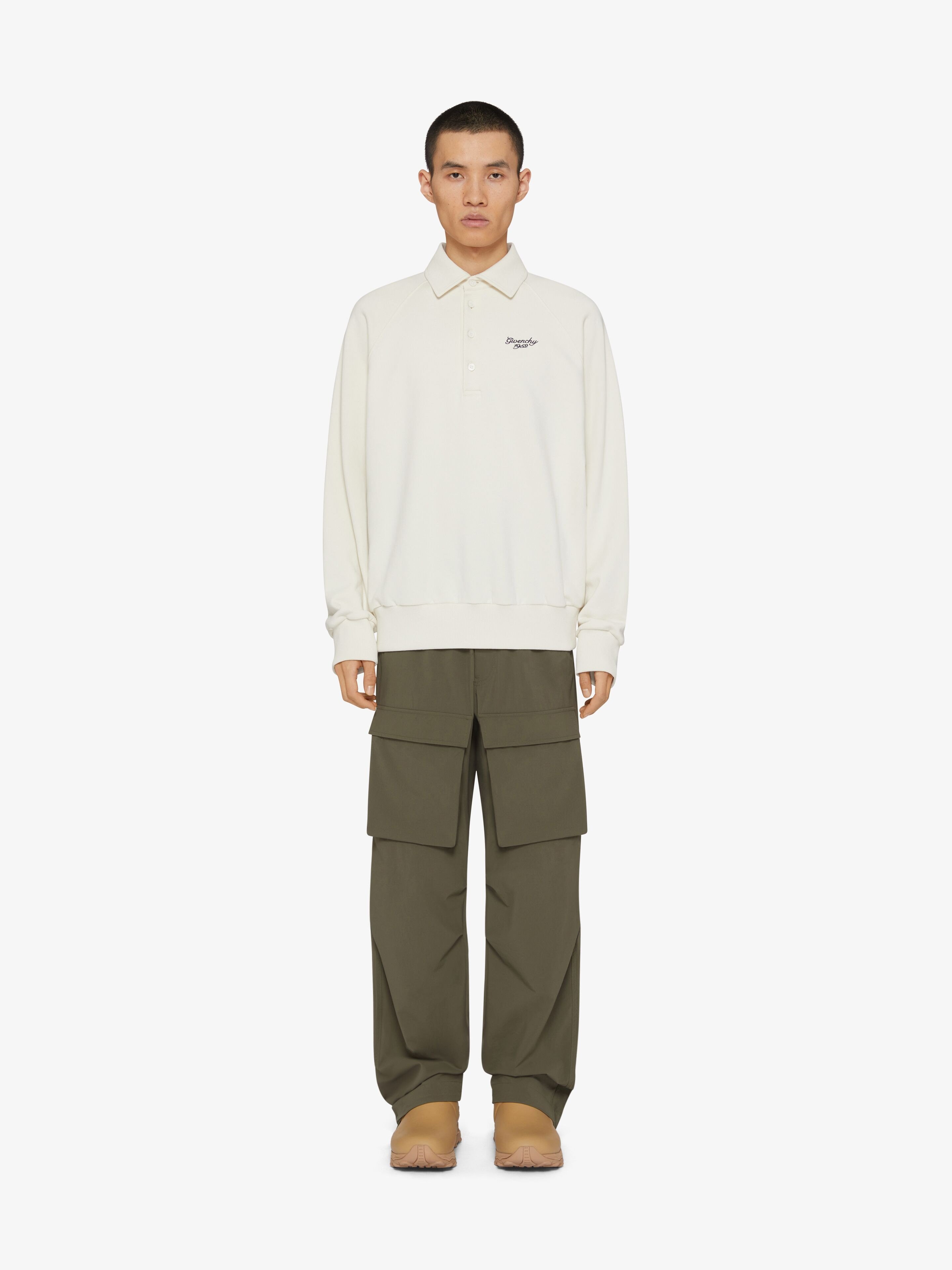 Shop Givenchy Polo In Fleece In White