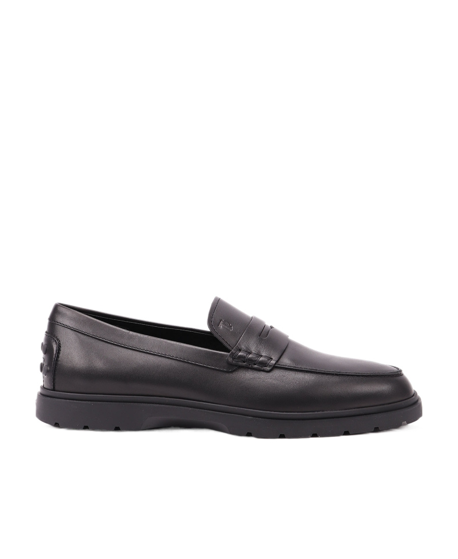 Tod's Leather Moccasin With Mask In Black