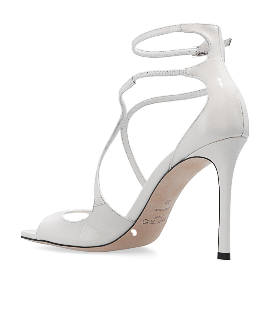 Jimmy Choo Azia 95mm Square-toe Sandals In White