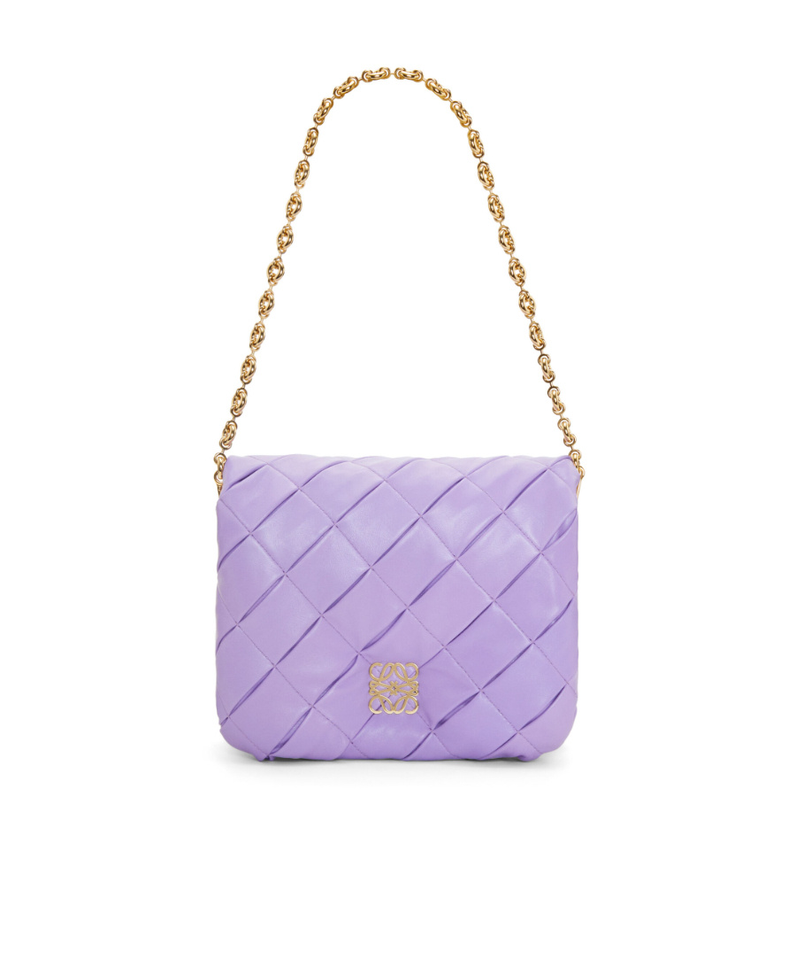 Loewe Puffer Goya Logo Shoulder Bag In Purple