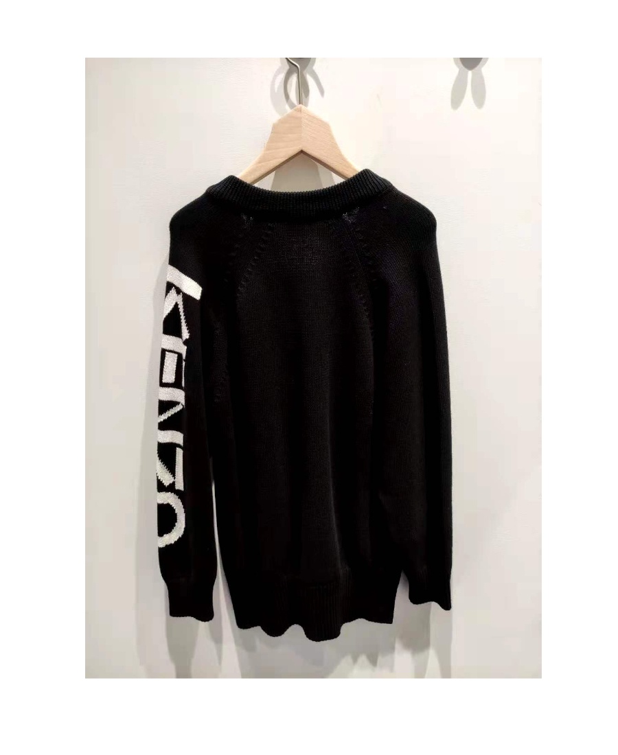 Kenzo Black Logo Zipper Casual Jacket In Black