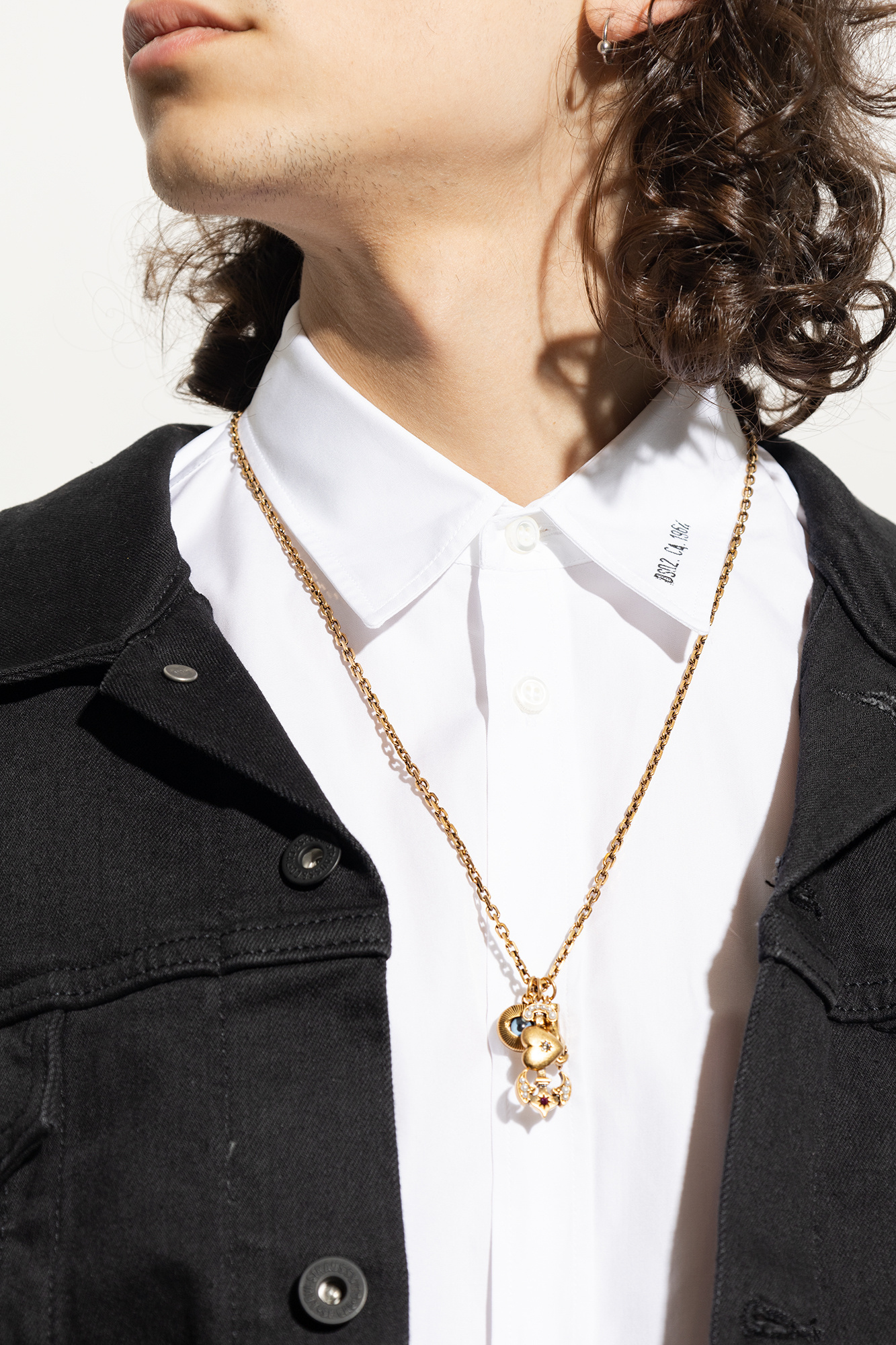 Dsquared2 Charm-detail Cable-chain Necklace In Yellow