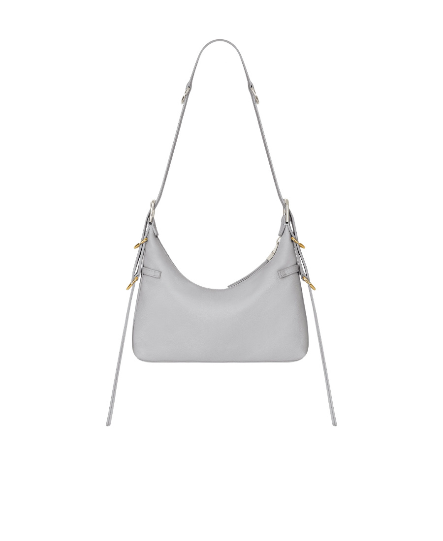 Givenchy Mini Voyou Grey Shoulder Bag With Buckles Embellishment In Leather Woman In Gray
