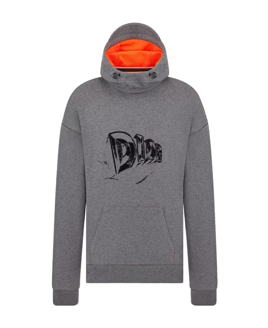 Dior Hooded Hoodie With Large Profile In Gray