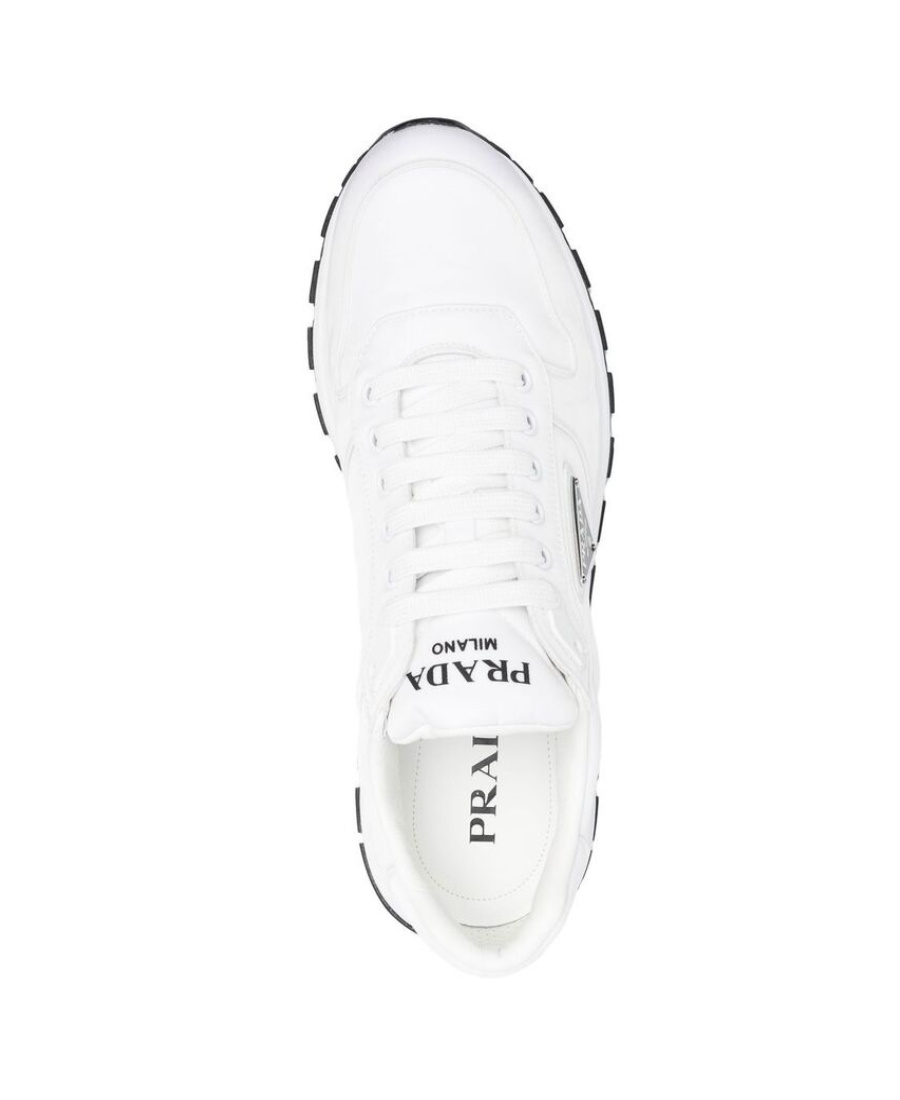 Prada White Nylon And Leather Prax 2.0 Sneakers In White