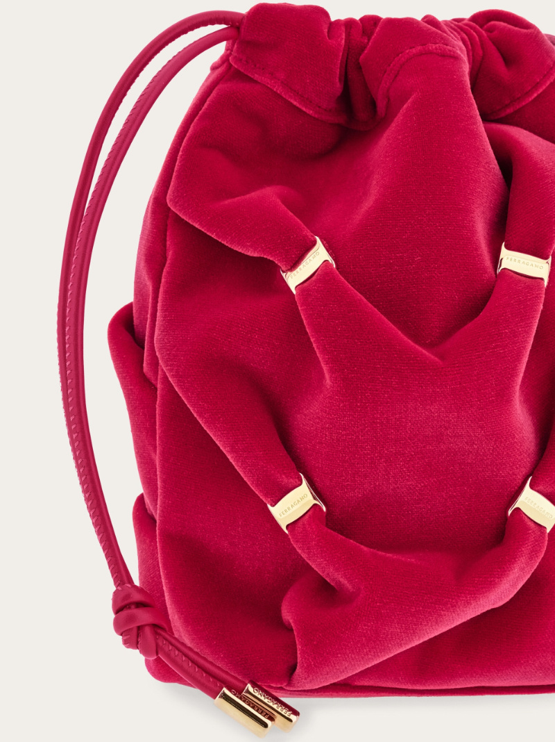 Ferragamo Mini Bow Bucket Bag In Red