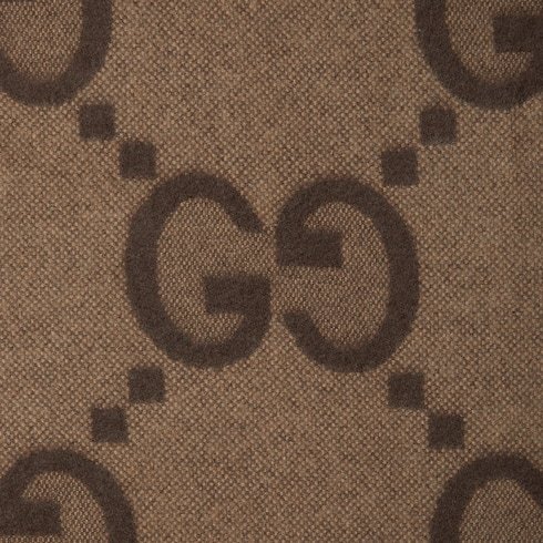 Gucci Reversible Jumbo Gg Cashmere Cape In Brown