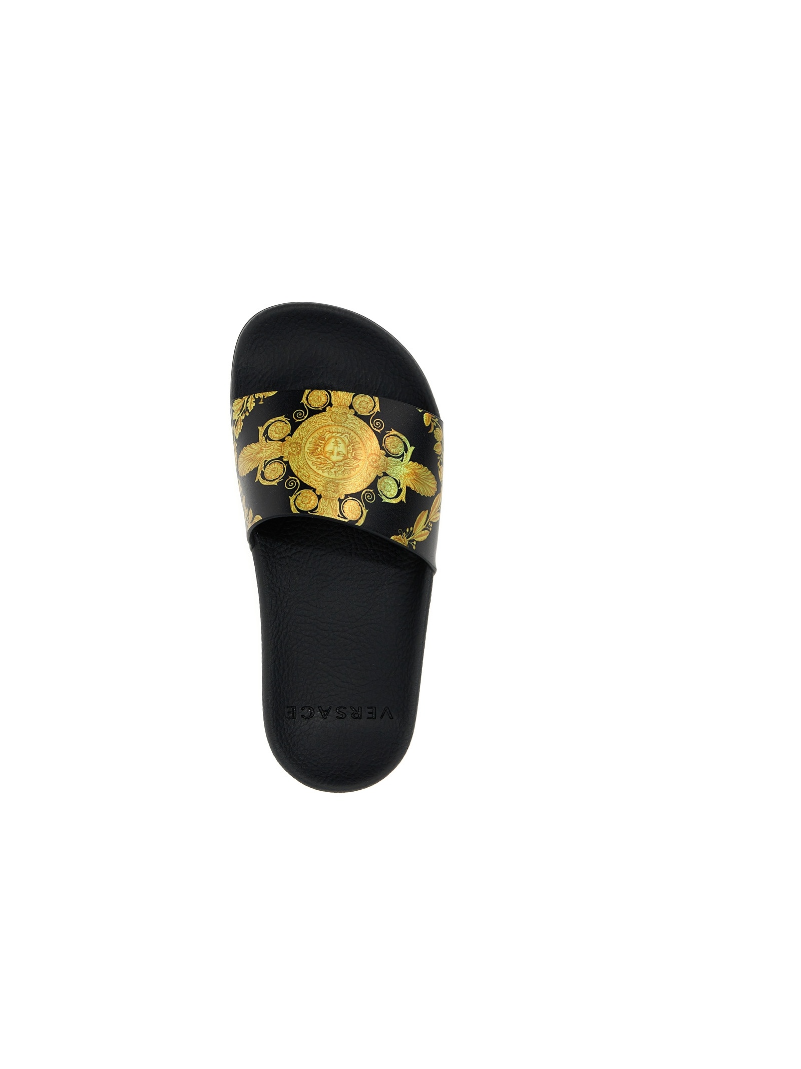Versace Medusa-print Pool Slides In Black