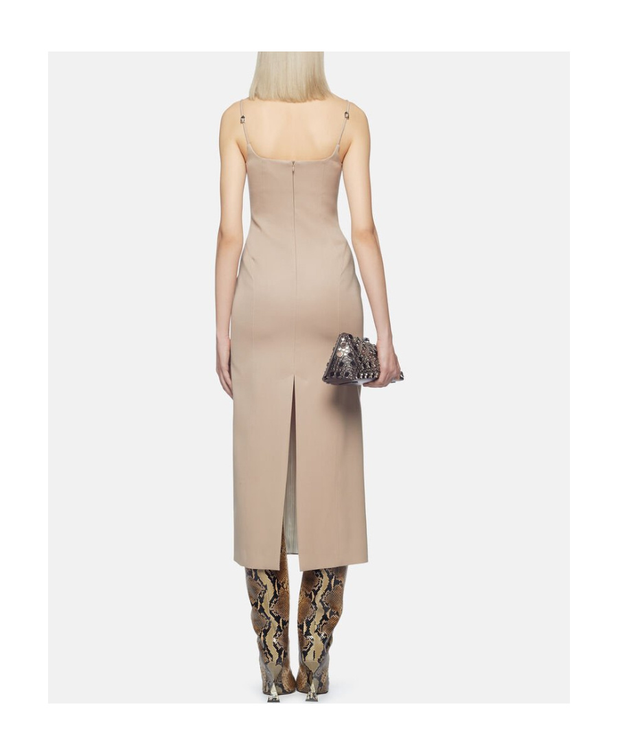 Attico Gabardine Midi Dress In Nude