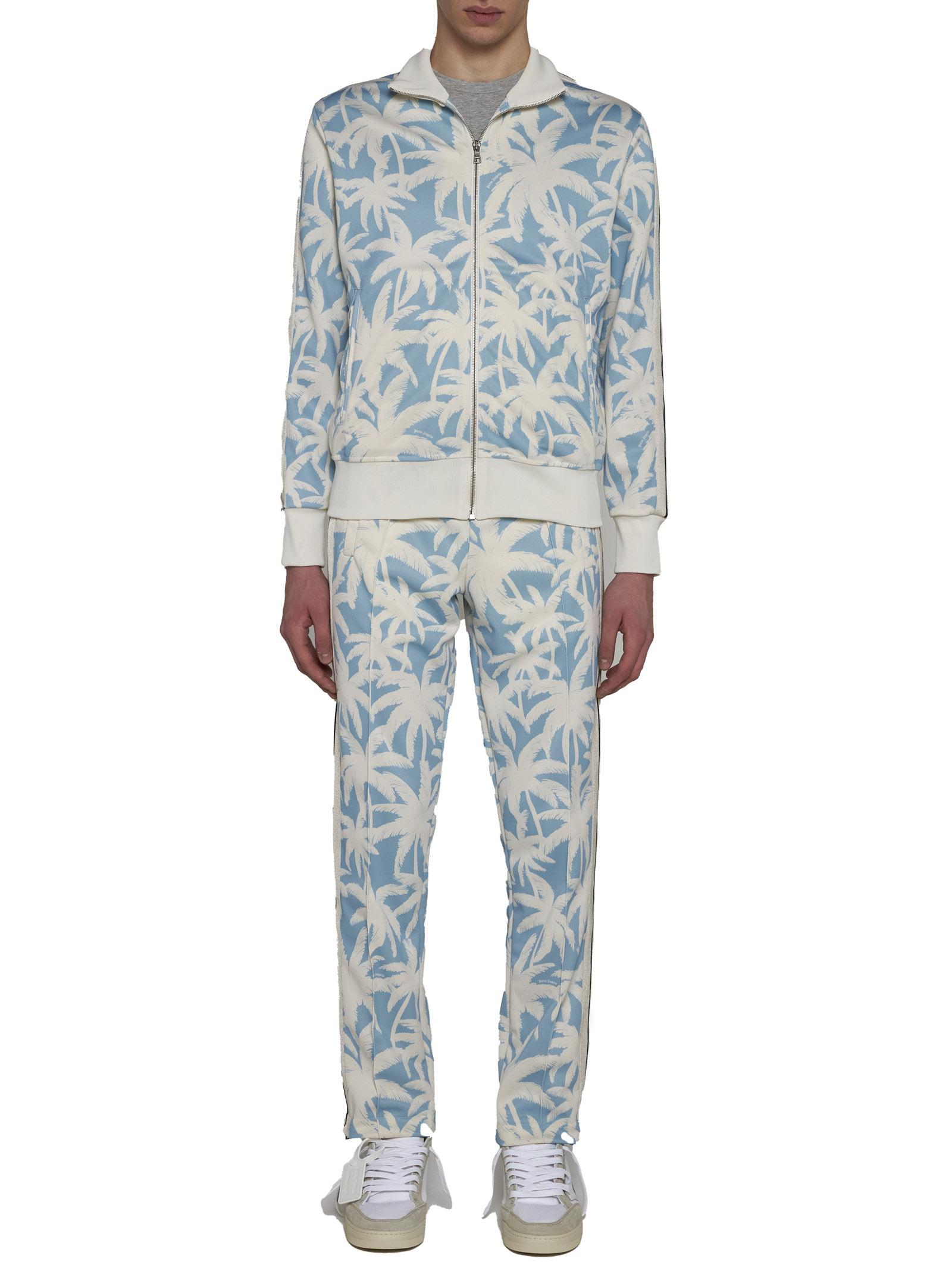 PALM ANGELS PALM ANGELS PALM-PRINTED SIDE STRIPE DETAILED TRACK JACKET