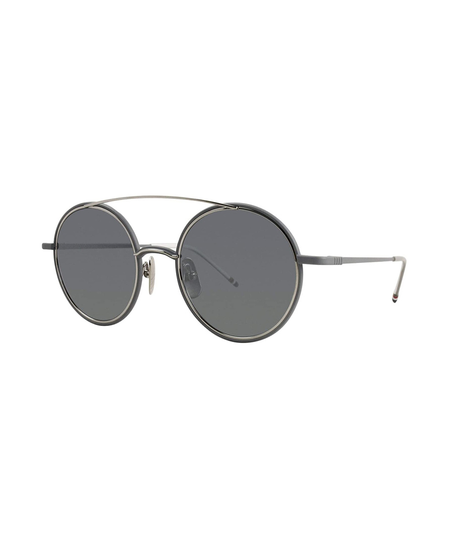 Thom Browne Matte Round Sunglasses In Gray