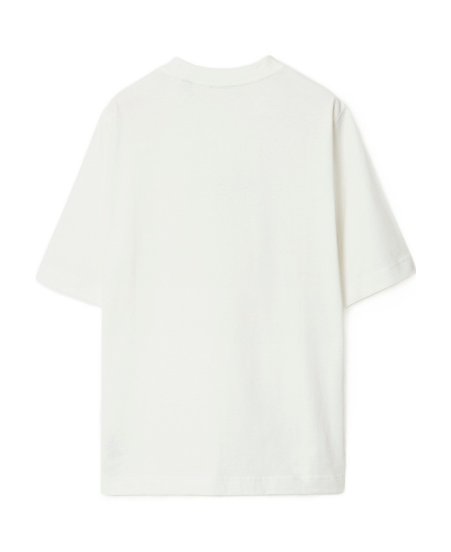 Burberry Crew Neck Floral Motif Short Sleeves T-shirt In White