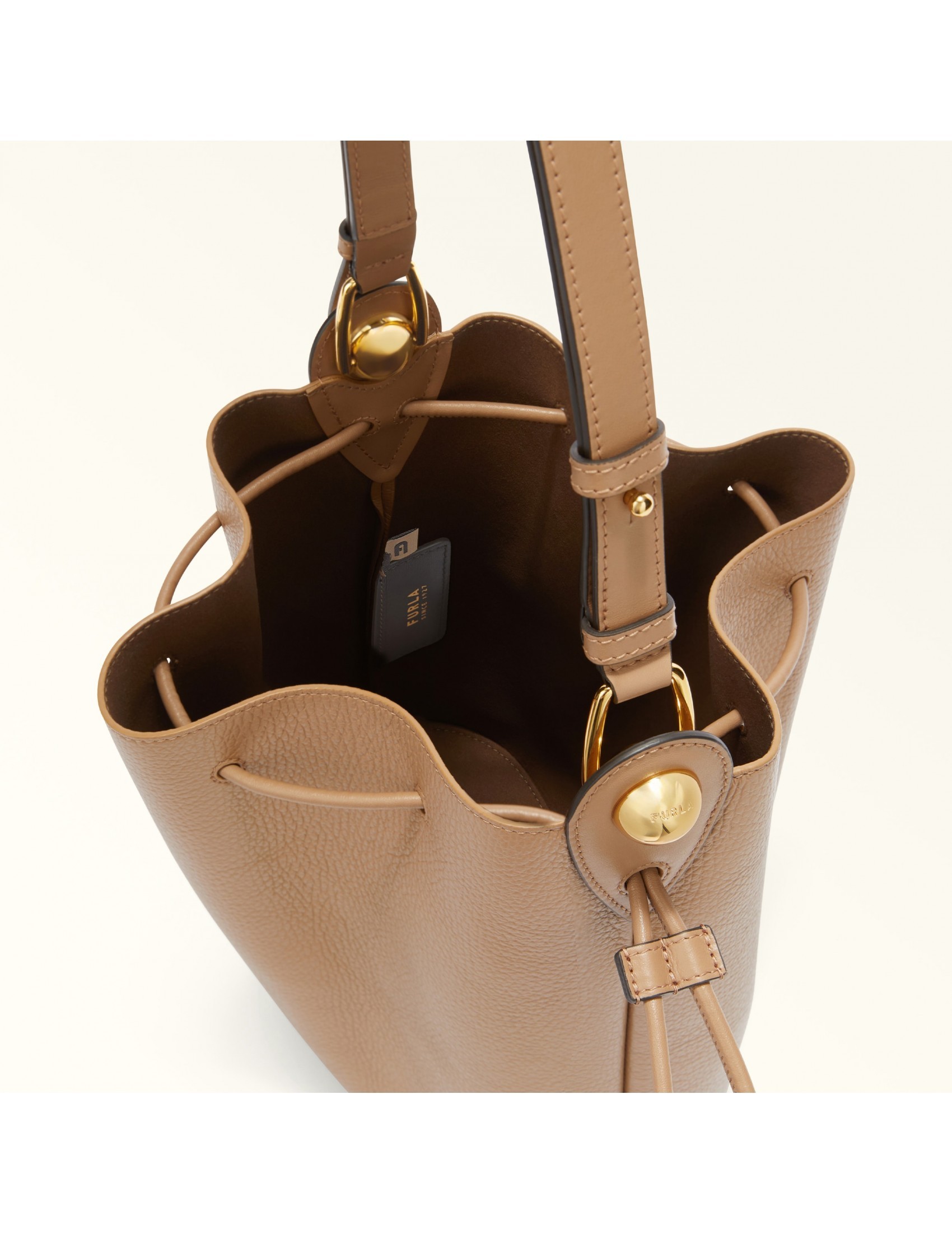 Furla Sfera S Bucket Bag In Desert Color Leather