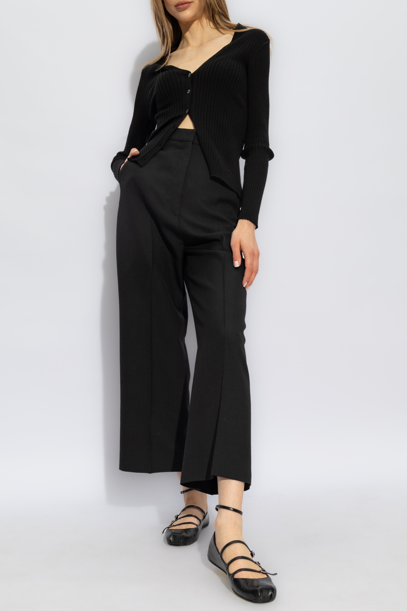 Apc V-neck Organic Cotton Cardigan In Black