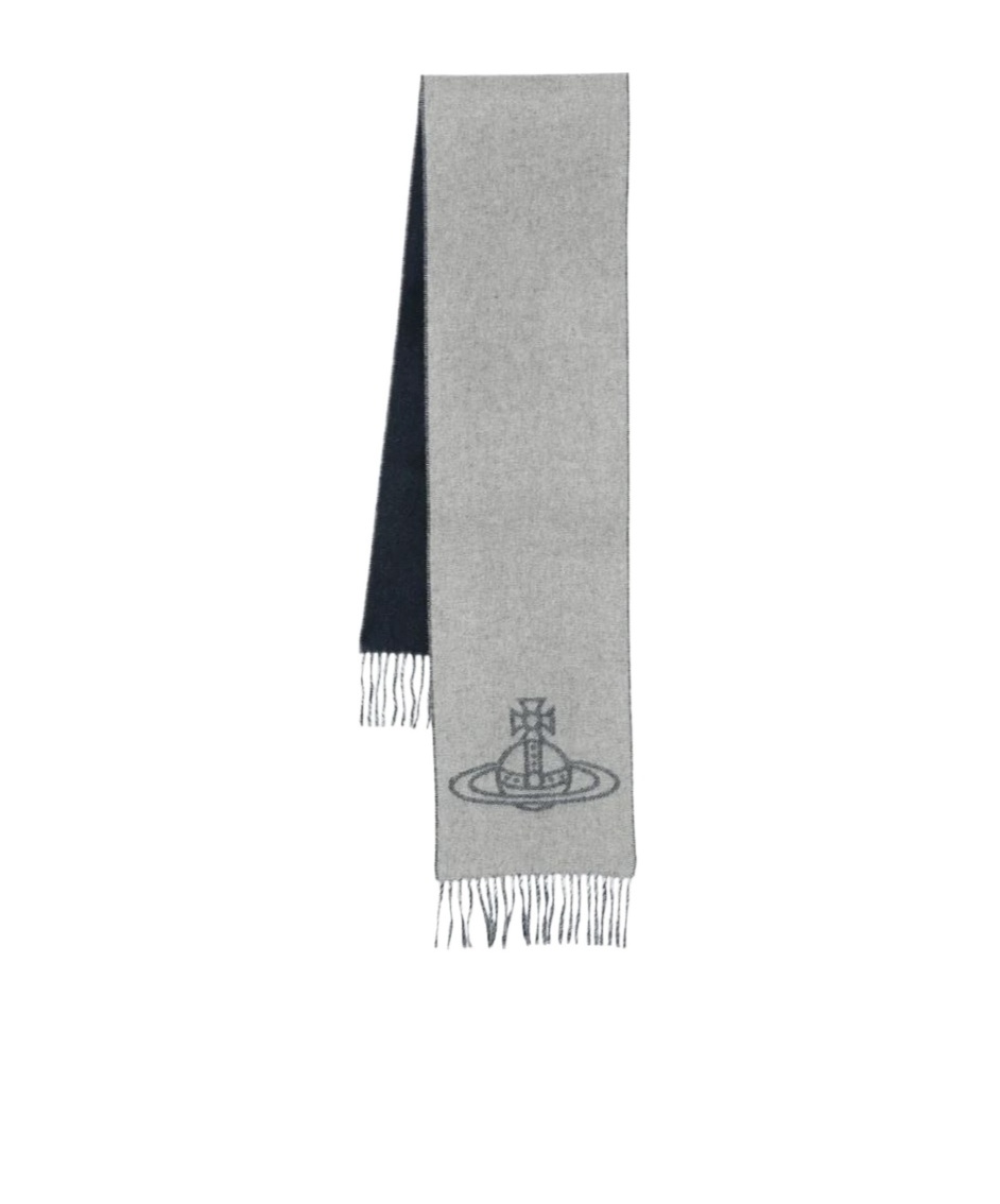 Vivienne Westwood Fringed Scarf In Gray