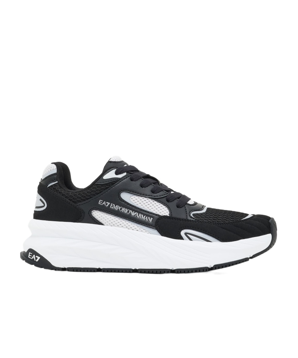Ea7 Crusher Distance Sonic Mix Sneakers In Black