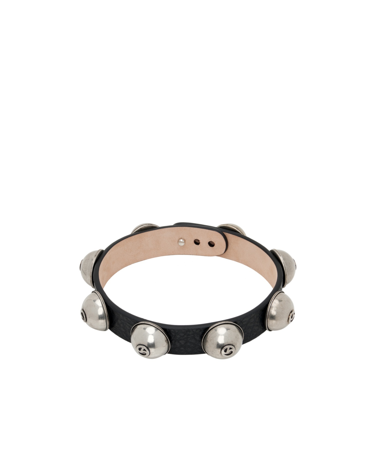 Shop Acne Studios Stud-embellished Leather Choker In Yellow