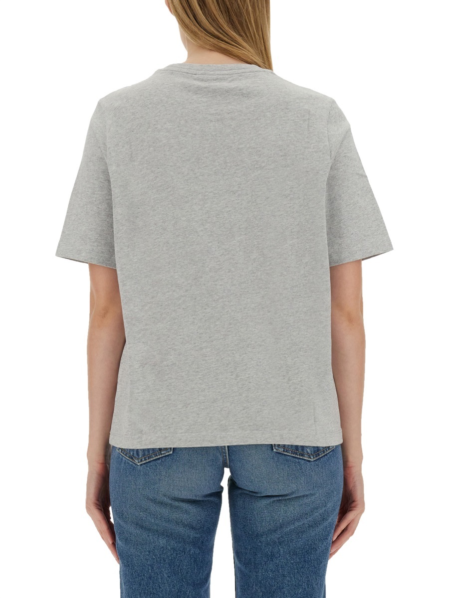 MAISON KITSUNÉ LOGO-EMBROIDERED COTTON T-SHIRT