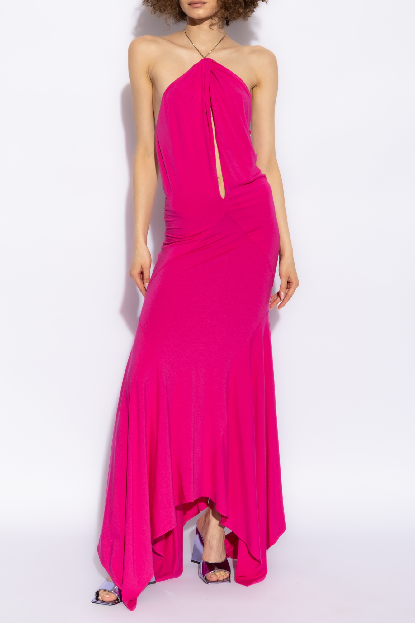 Attico Women's Long Jersey Dress In Pink