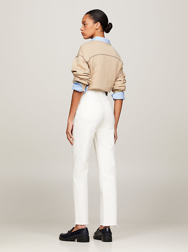 Tommy Hilfiger Logo Denim Trousers In White