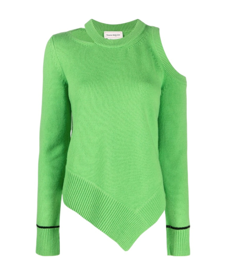 Alexander Mcqueen Women's Sweater With Bare Shoulders In Green