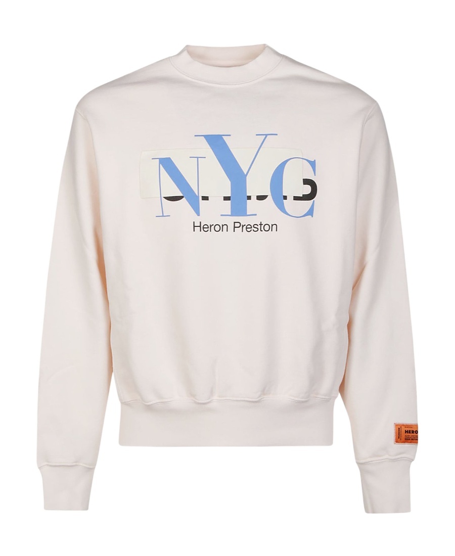 Heron Preston Logo Printed Crewneck Sweatshirt In White