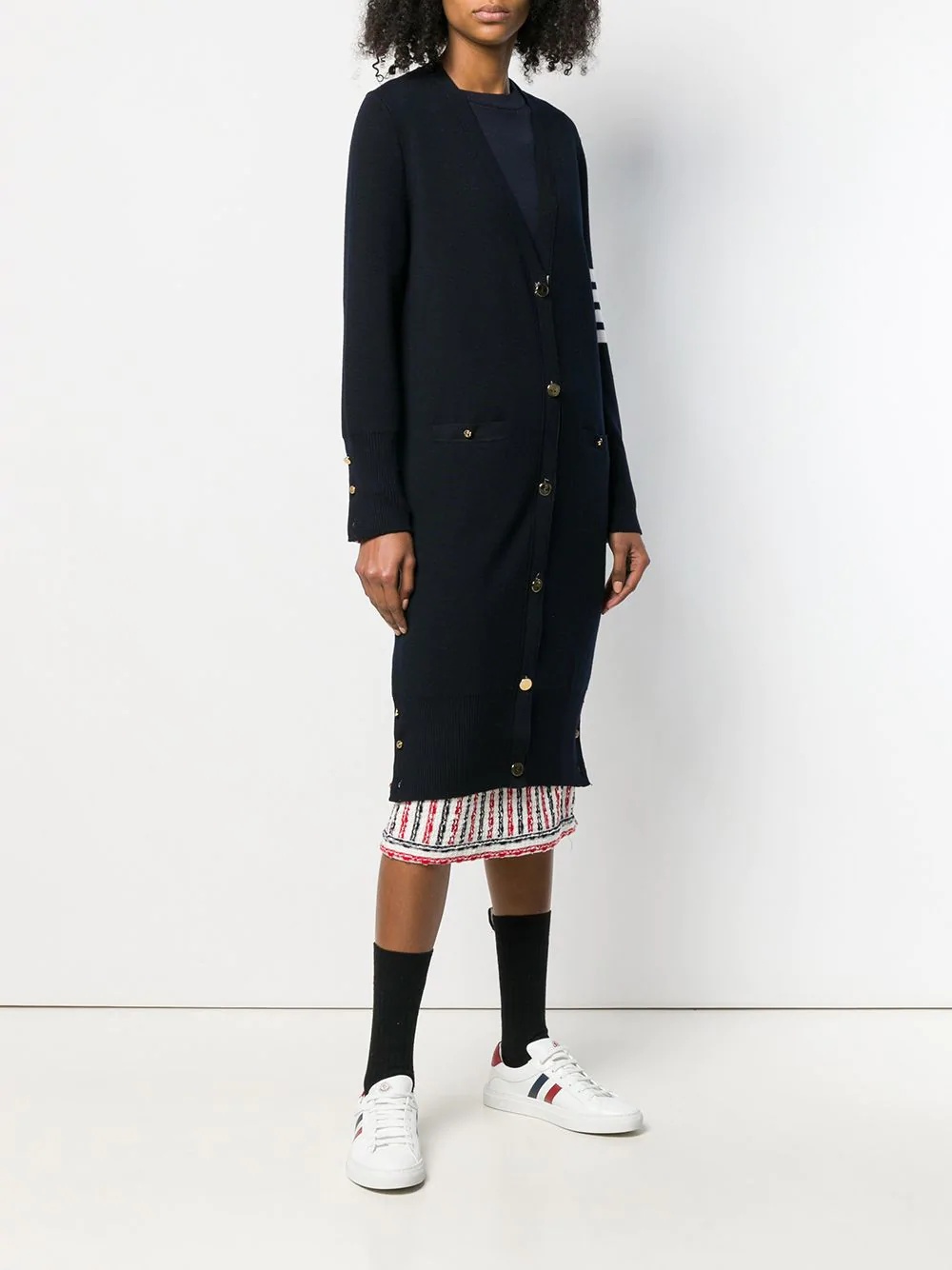 Thom Browne Milano Stitch Merino Cardigan In Black