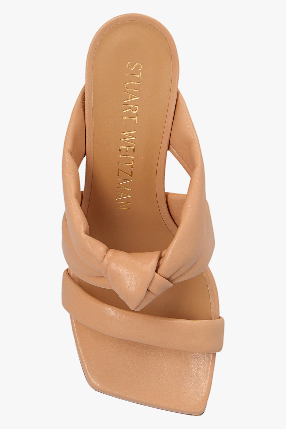 Stuart Weitzman Logo Slippers In Brown