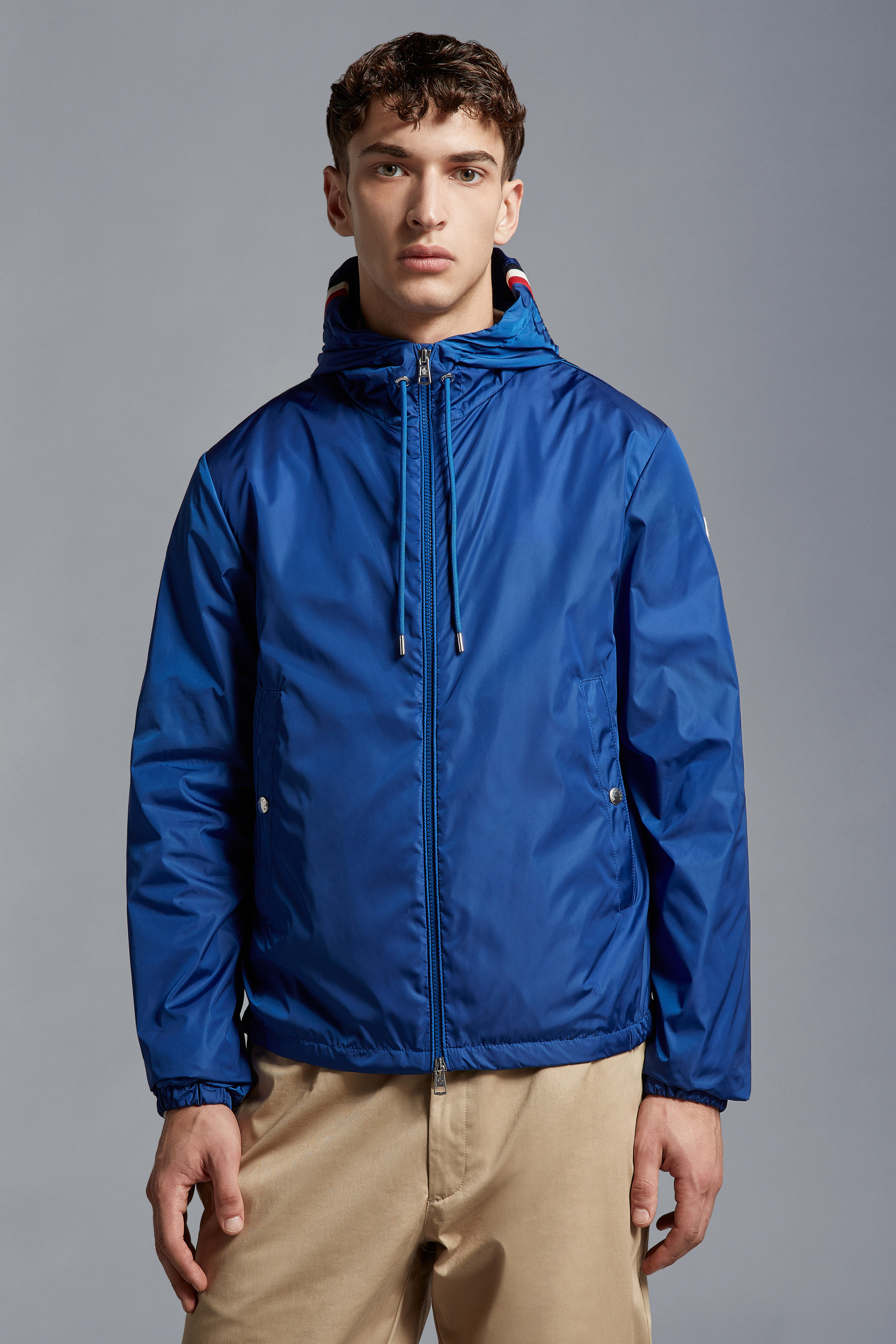 Moncler Zip-fastening Hooded Jacket In Blue