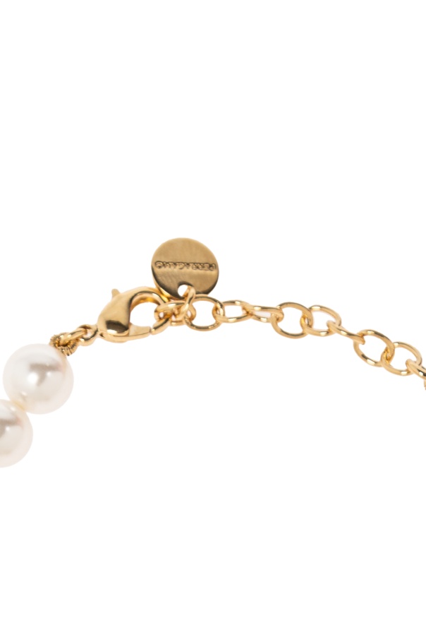 Ferragamo Gancini Pendant Pearl Bracelet In White