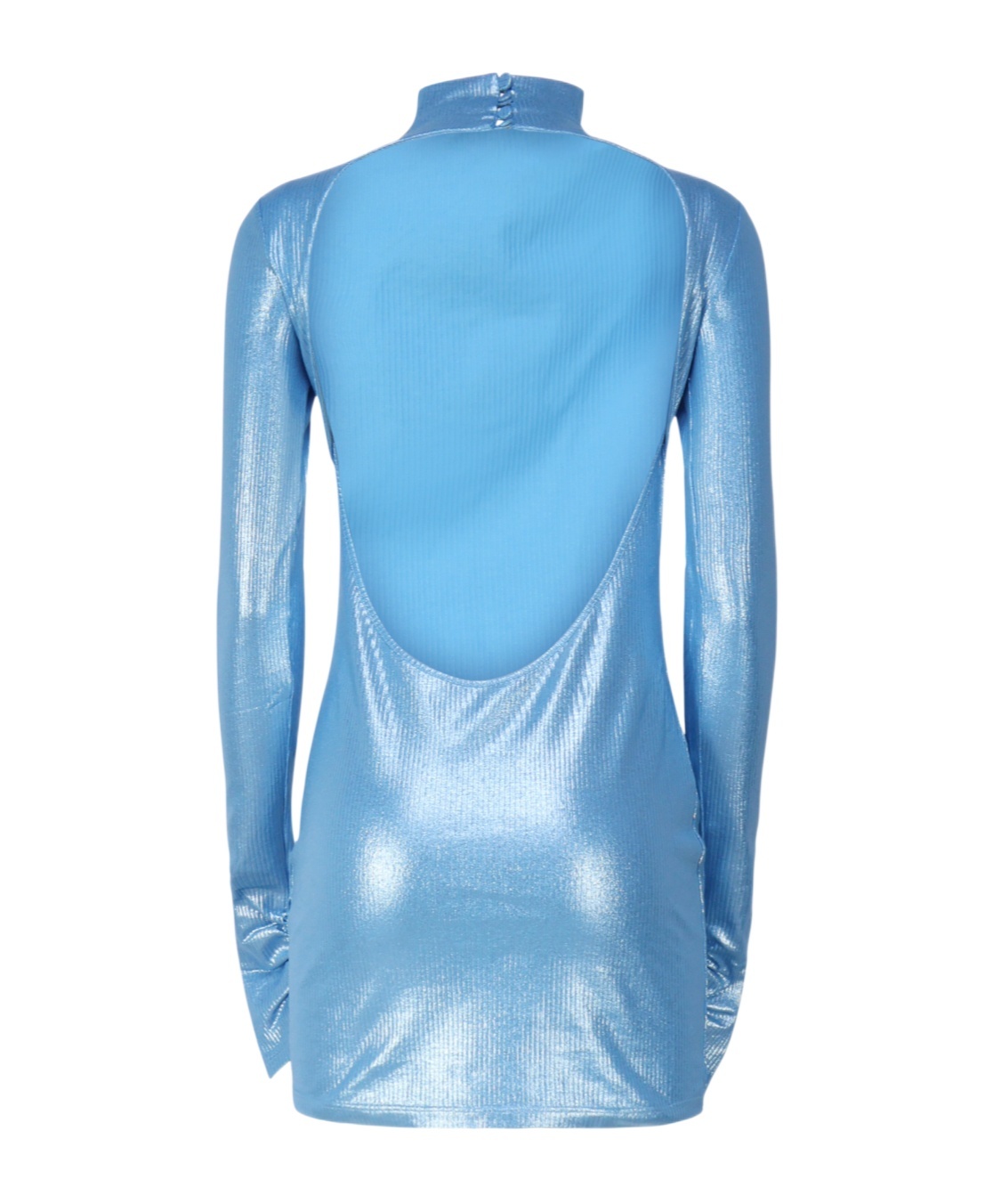 The Andamane High Neck Dress With Neckline In Blue