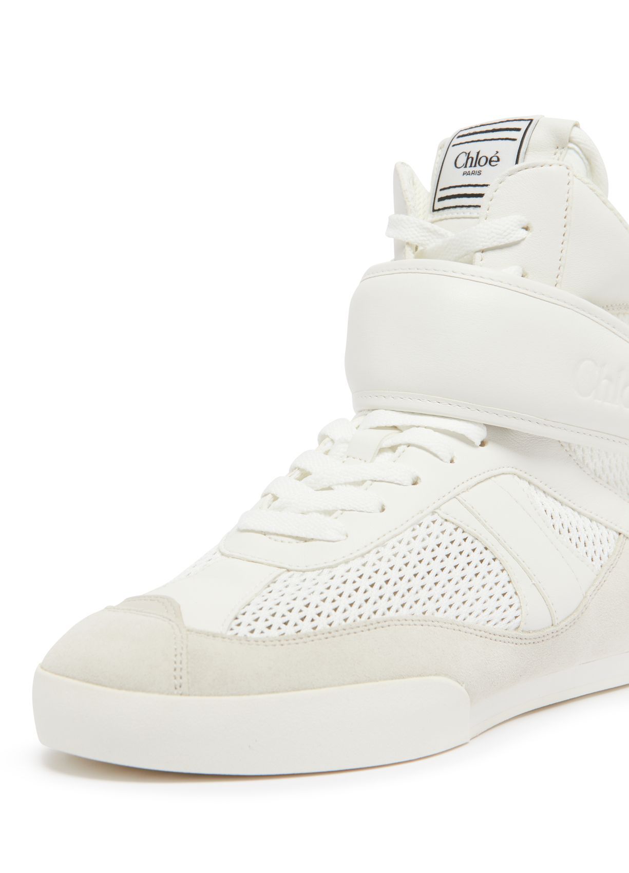 Shop Chloé Round-head High-top Casual Shoes In White