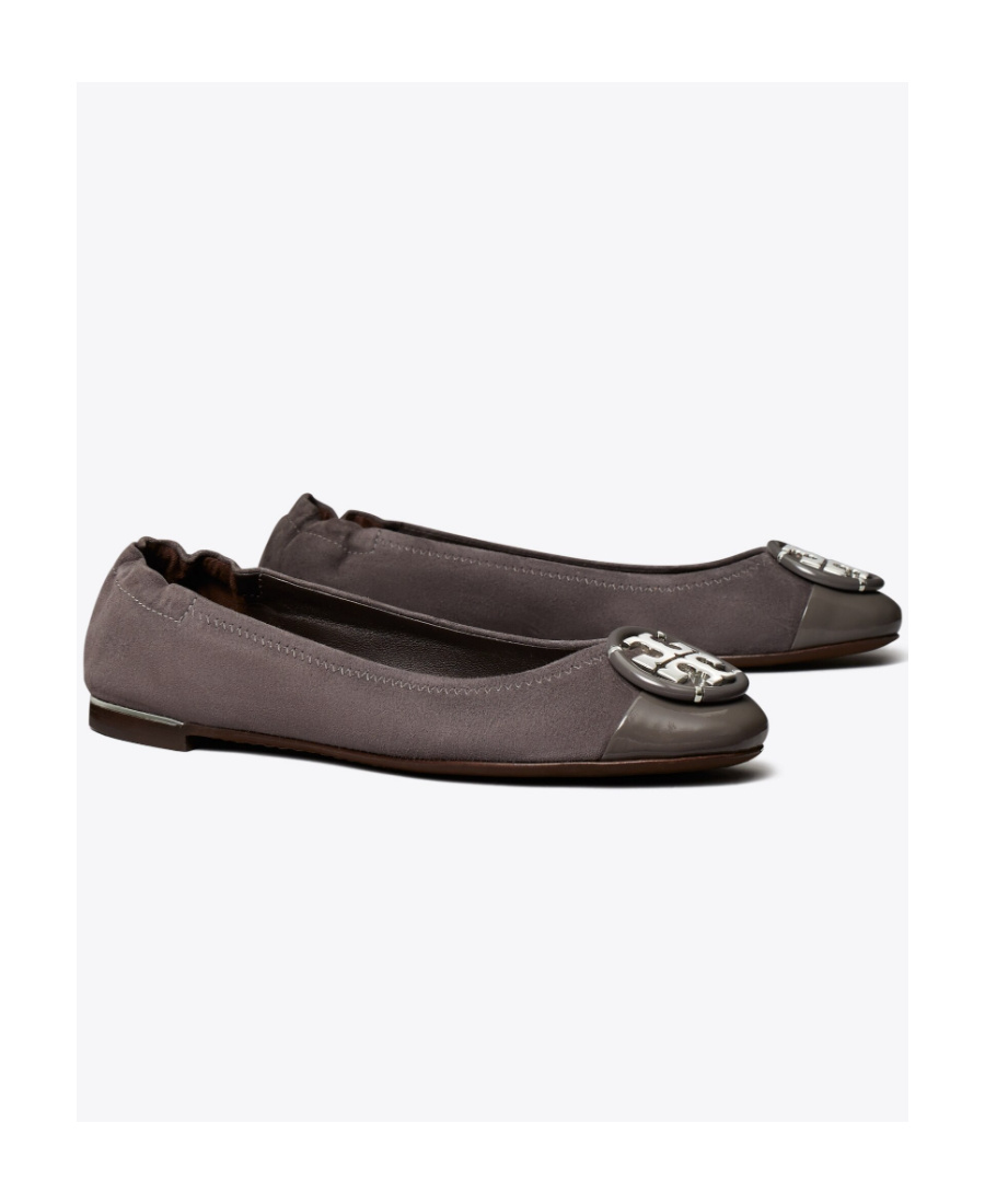 Tory Burch 10mm Logo-plaque Ballerina Shoes In Black
