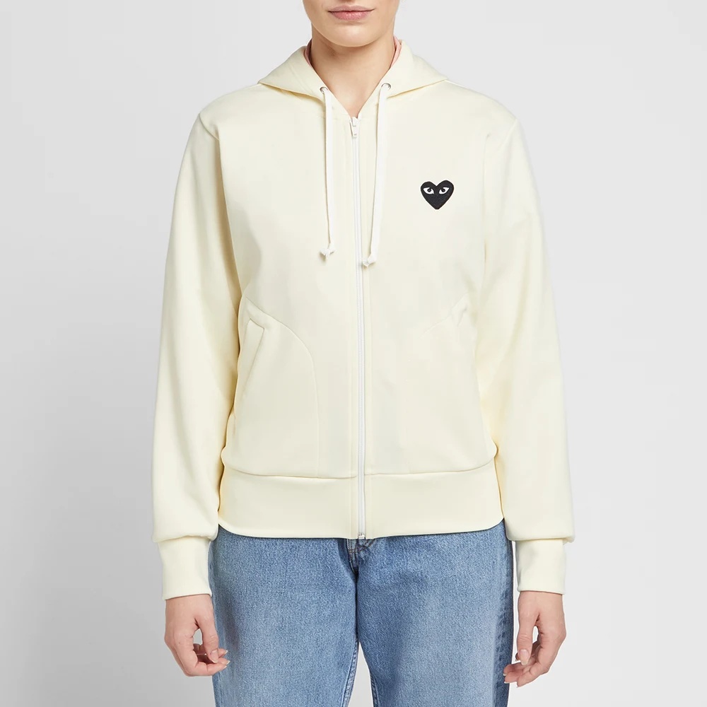 Shop Comme Des Garçons Play Classic Heart-shaped Jacket In White