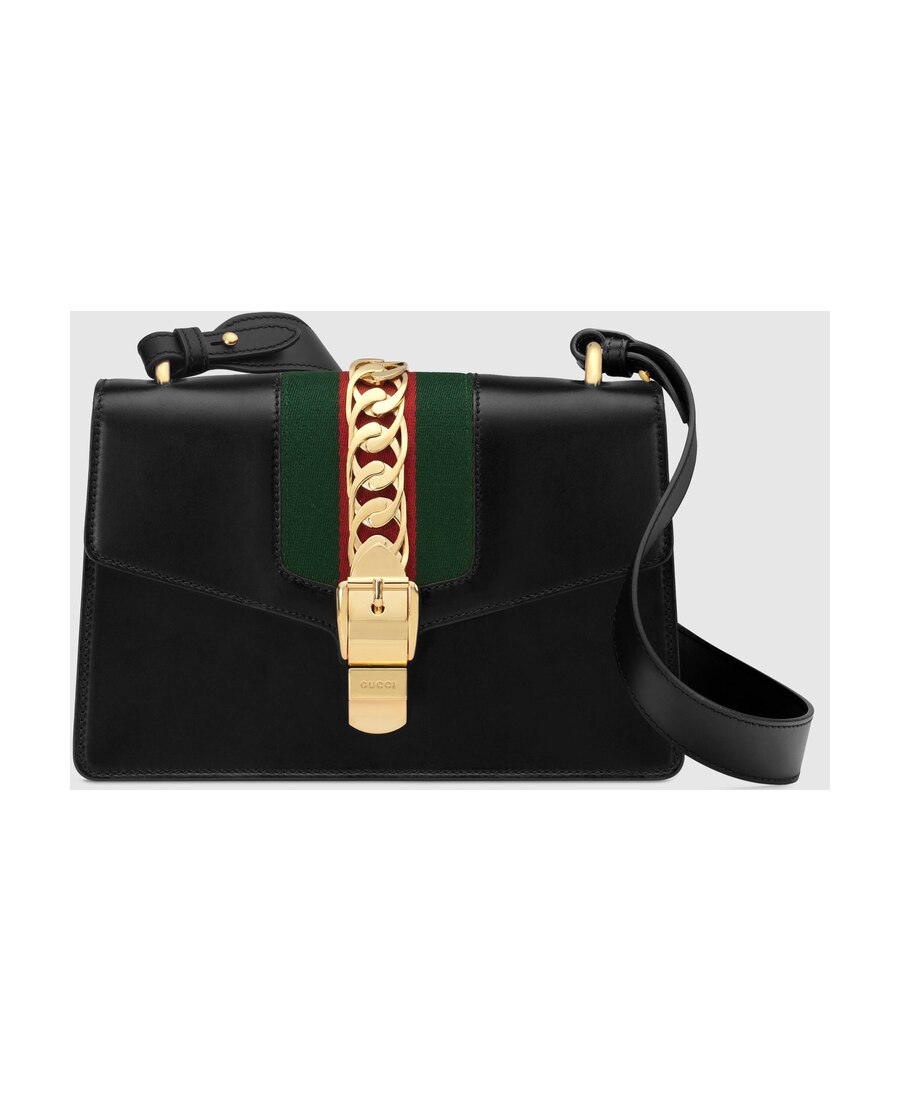 Gucci Sylvie Series Small Shoulder Backpack In Black