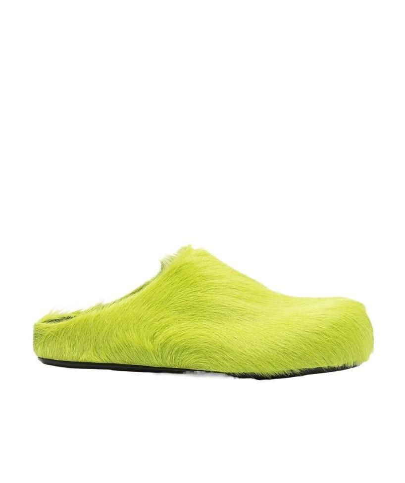 Marni Slip-on Textured Slippers In Green