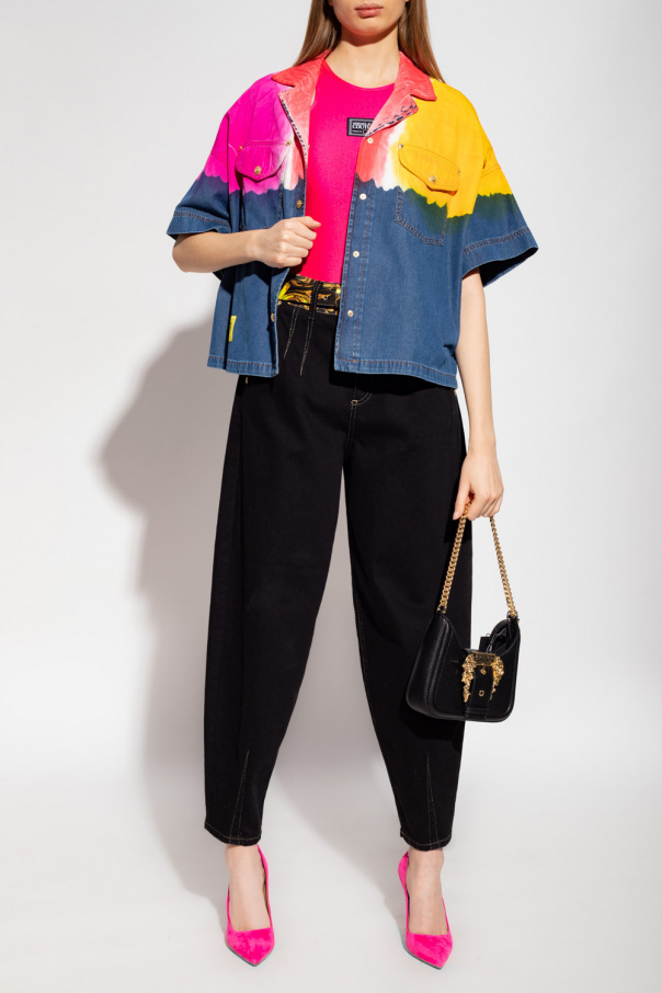 Versace Jeans Logo-patch Sleeveless Body In Pink